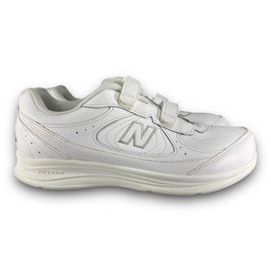 New Balance 577 Walking Sneakers WW577VW Leather Low Top Triple White Women 10